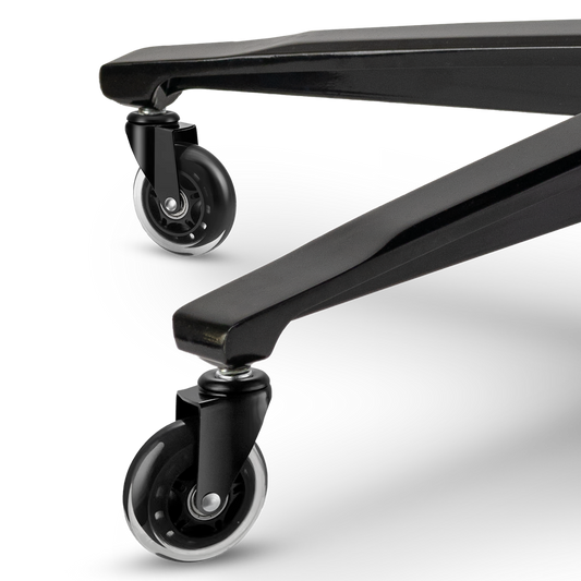 ruedas silicona silla gaming Monarch colocadas en la base