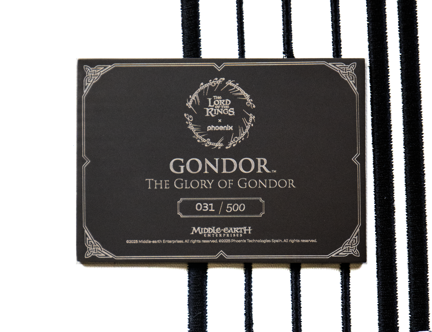 silla gaming Monarch The Lord Of The Rings Gondor detalle placa limitada