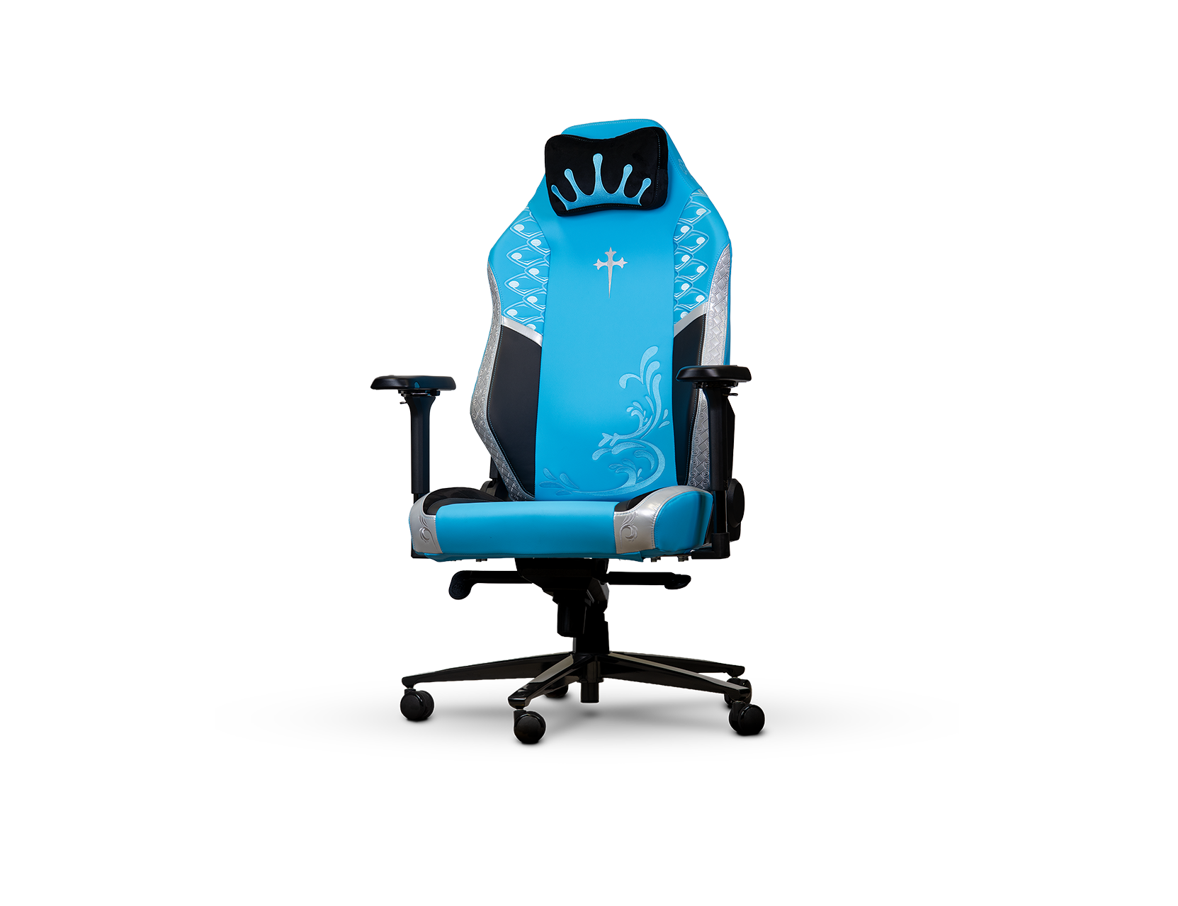 Silla gaming oficial Black Clover Noelle Monarch Edition vista general frontal ligeramente girada
