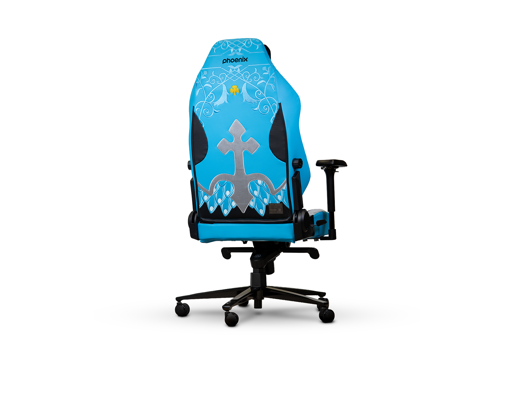 Silla gaming oficial Black Clover Noelle Monarch Edition vista trasera ligeramente girada
