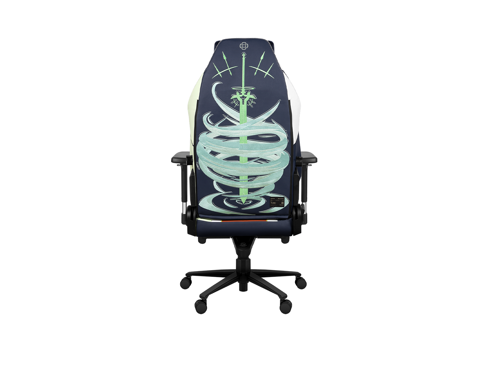 Silla gaming oficial Black Clover Yuno Monarch Edition vista trasera del respaldo